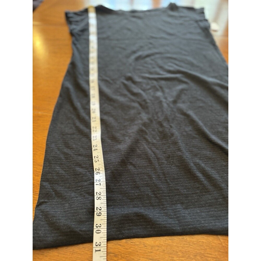 prAna Striped Gray Knit T-Shirt Dress M Hemp Organic Cotton Scoop Neck - Picture 7 of 7